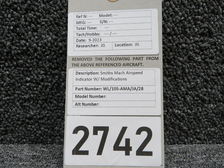 Smiths WL/105-AMA/JA/28 Smiths Mach Airspeed Indicator w Modifications