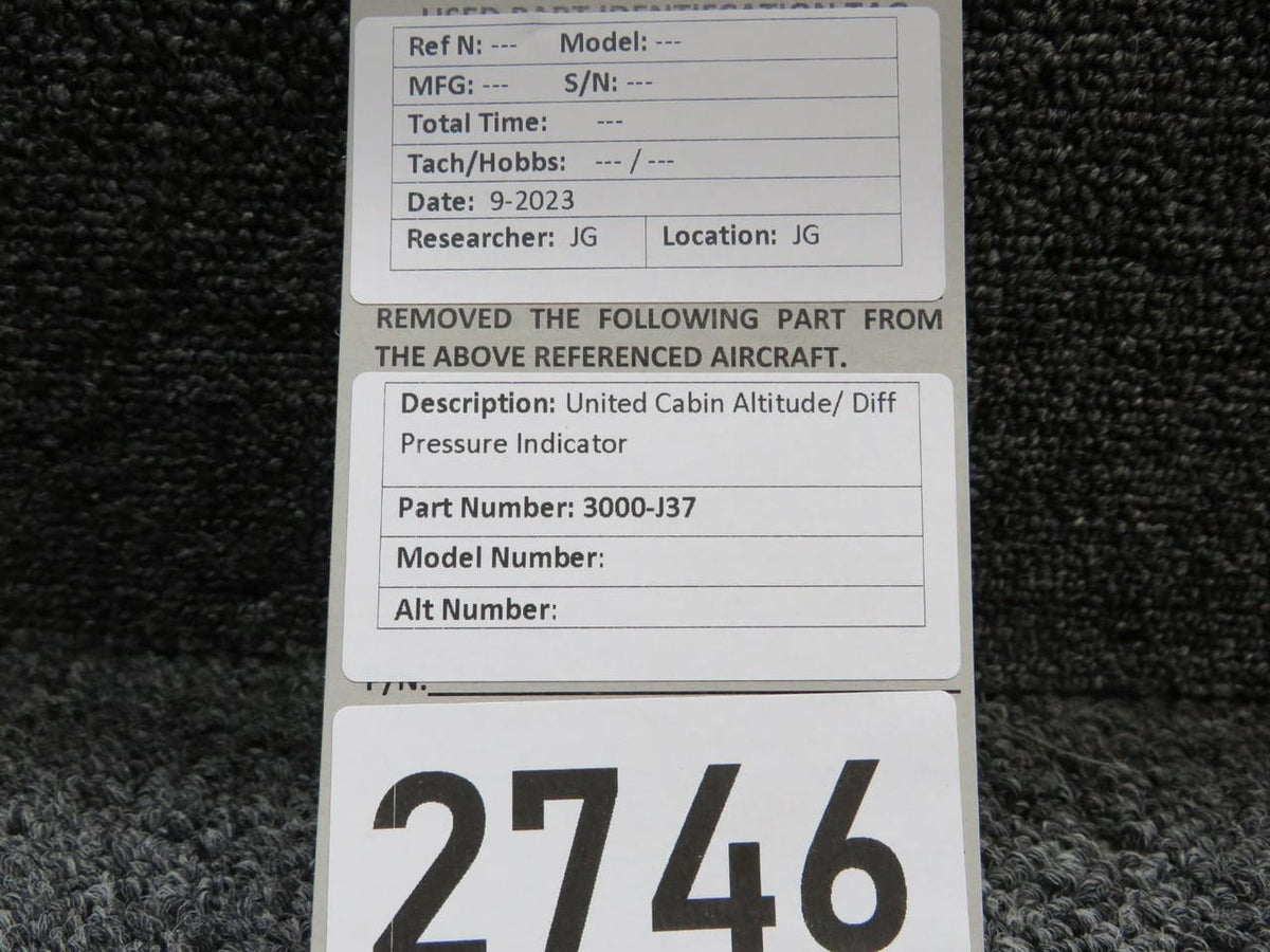 United Instruments 3000-J37 United Instruments Cabin Altitude-Differential Pressure Indicator