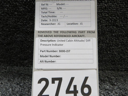 United Instruments 3000-J37 United Instruments Cabin Altitude-Differential Pressure Indicator
