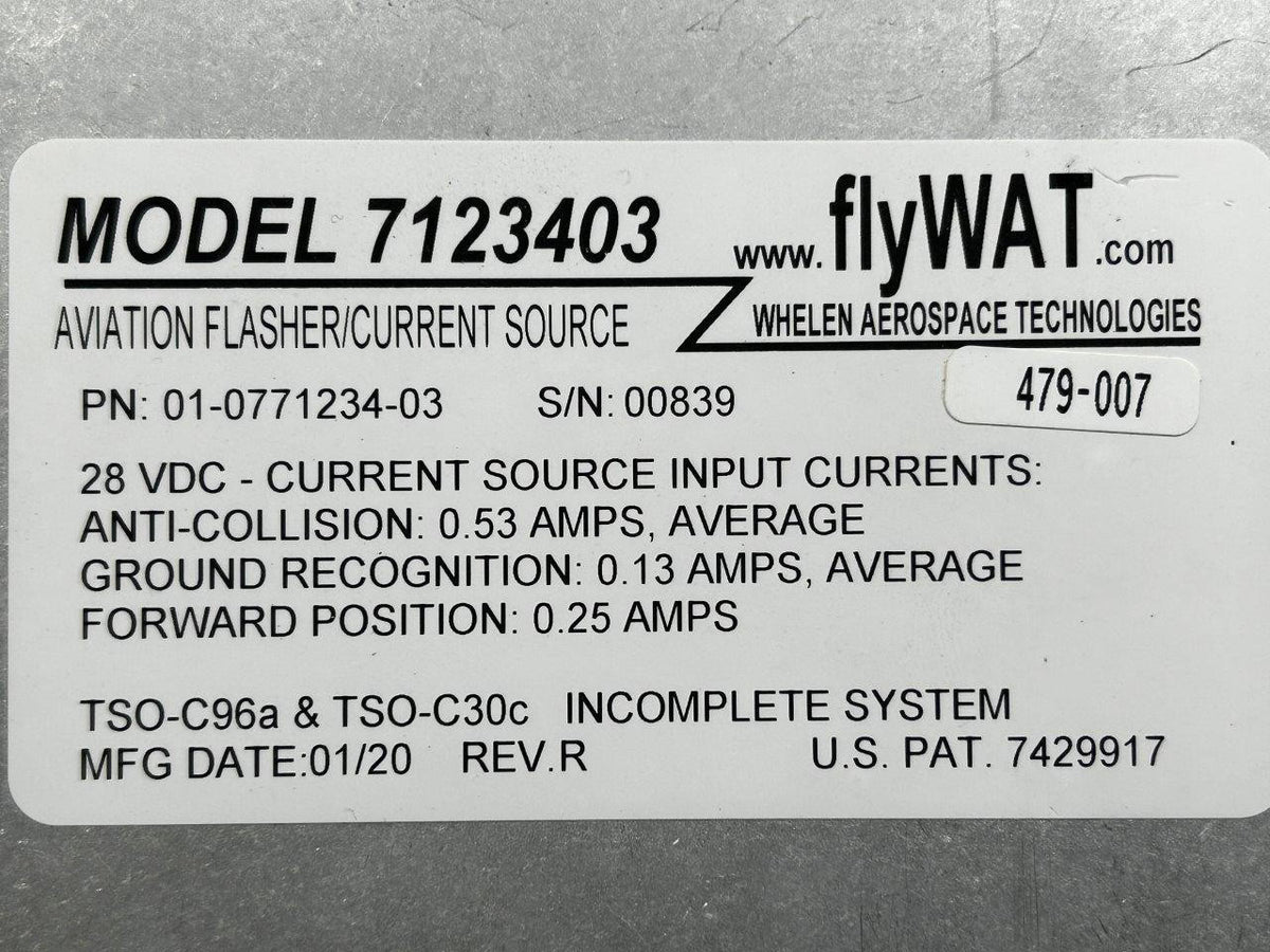 Whelen 01-0771234-03 Whelen 7123403 Flasher, Current Source Unit (Volts: 28)