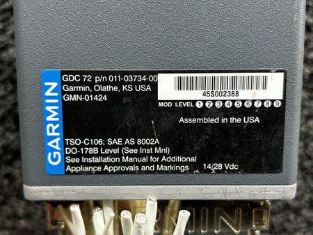Garmin 011-03734-00 Garmin GDC72 Air Data Computer Unit (Volts: 14-28)