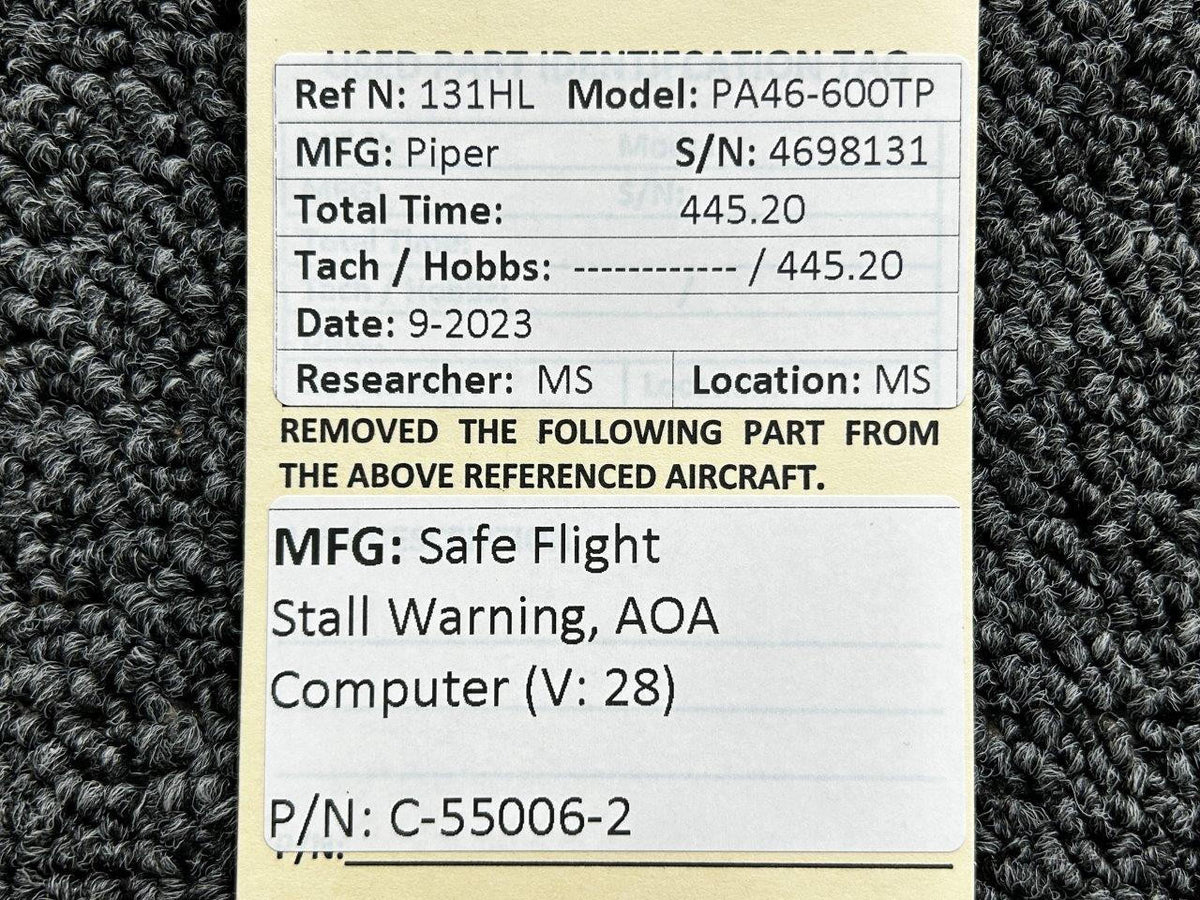 Safe Flight C-55006-2 Safe Flight Stall Warning, Angle of Attack Computer (Volts: 28)