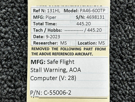 Safe Flight C-55006-2 Safe Flight Stall Warning, Angle of Attack Computer (Volts: 28)