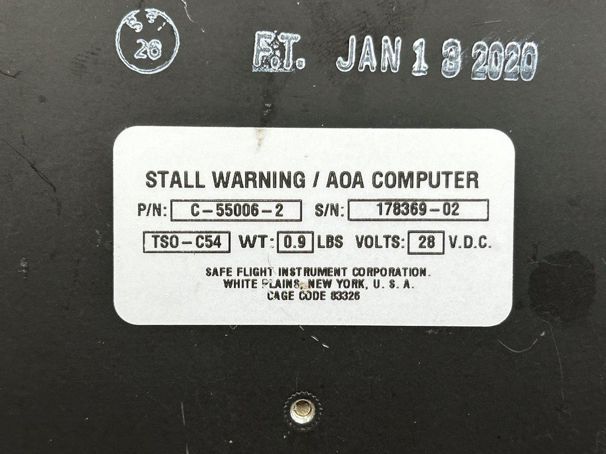Safe Flight C-55006-2 Safe Flight Stall Warning, Angle of Attack Computer (Volts: 28)