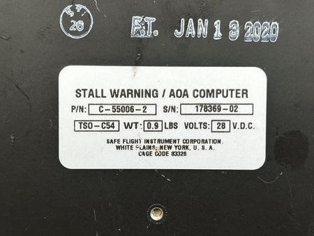 Safe Flight C-55006-2 Safe Flight Stall Warning, Angle of Attack Computer (Volts: 28)