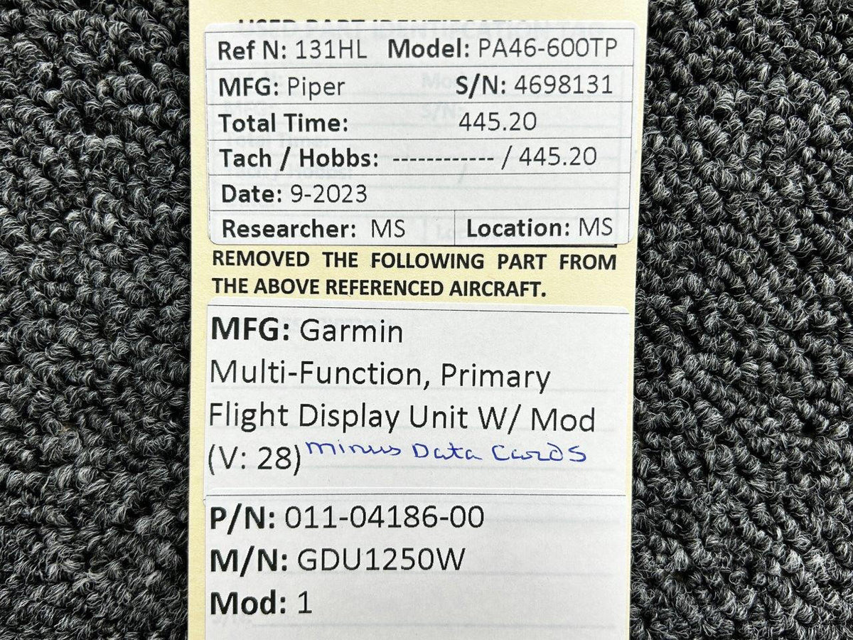 Garmin 011-04186-00 Garmin GDU1250W Multi-Function Primary Flight Display with Mod