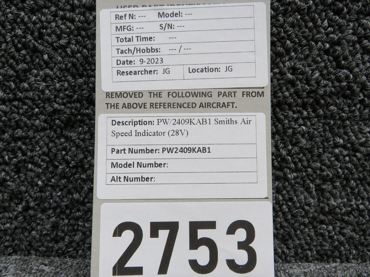 Smiths PW2409KAB1 Smiths Airspeed Indicator (Volts: 28)