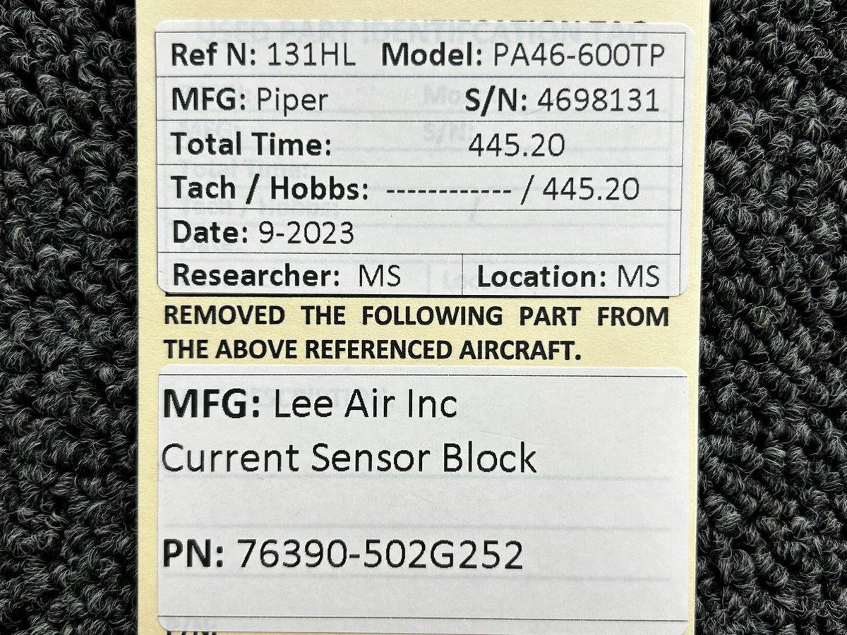 Lee Air 76390-502G252 Lee Air Inc Current Sensor Block
