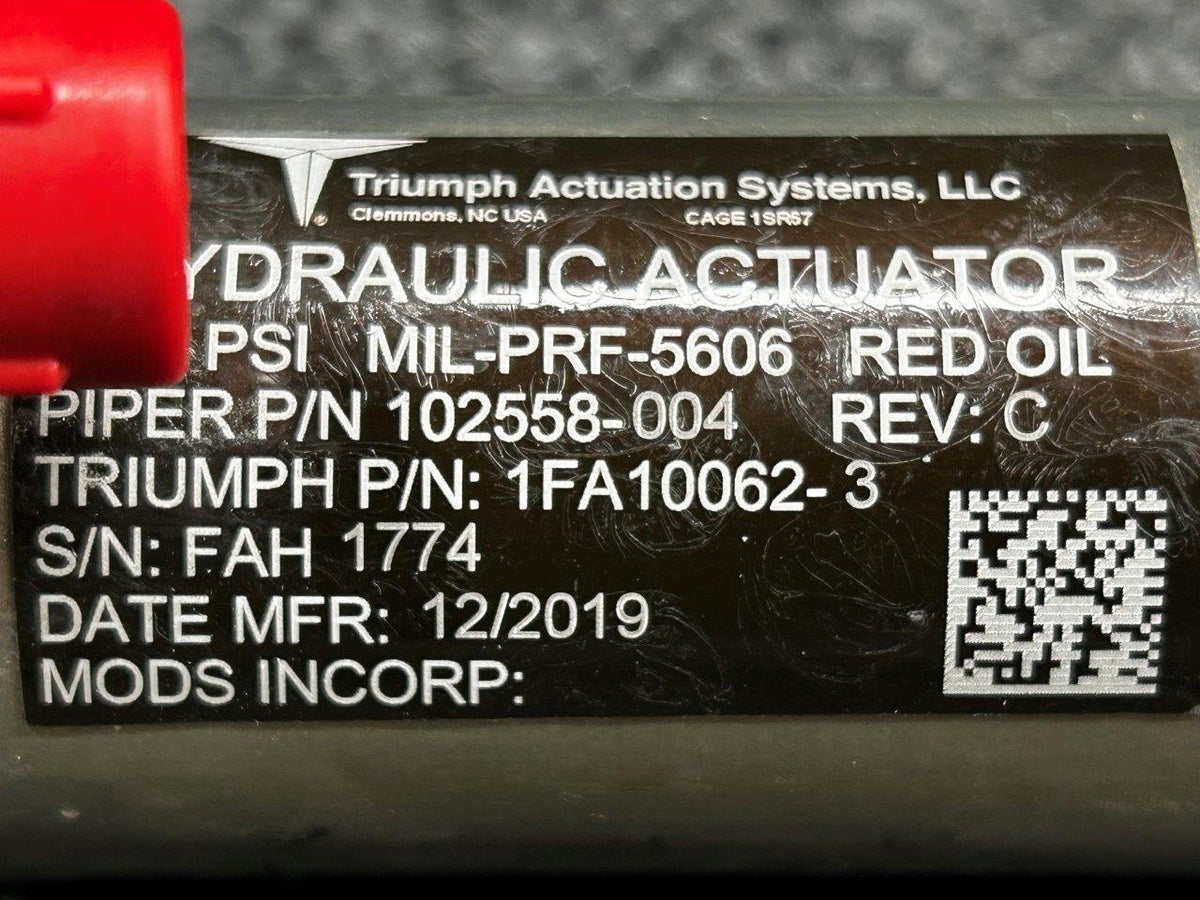 Triumph Actuation Systems 1FA10062-3 (Alt: 102558-004) Triumph Actuation Hydraulic Actuator (No Rod End)