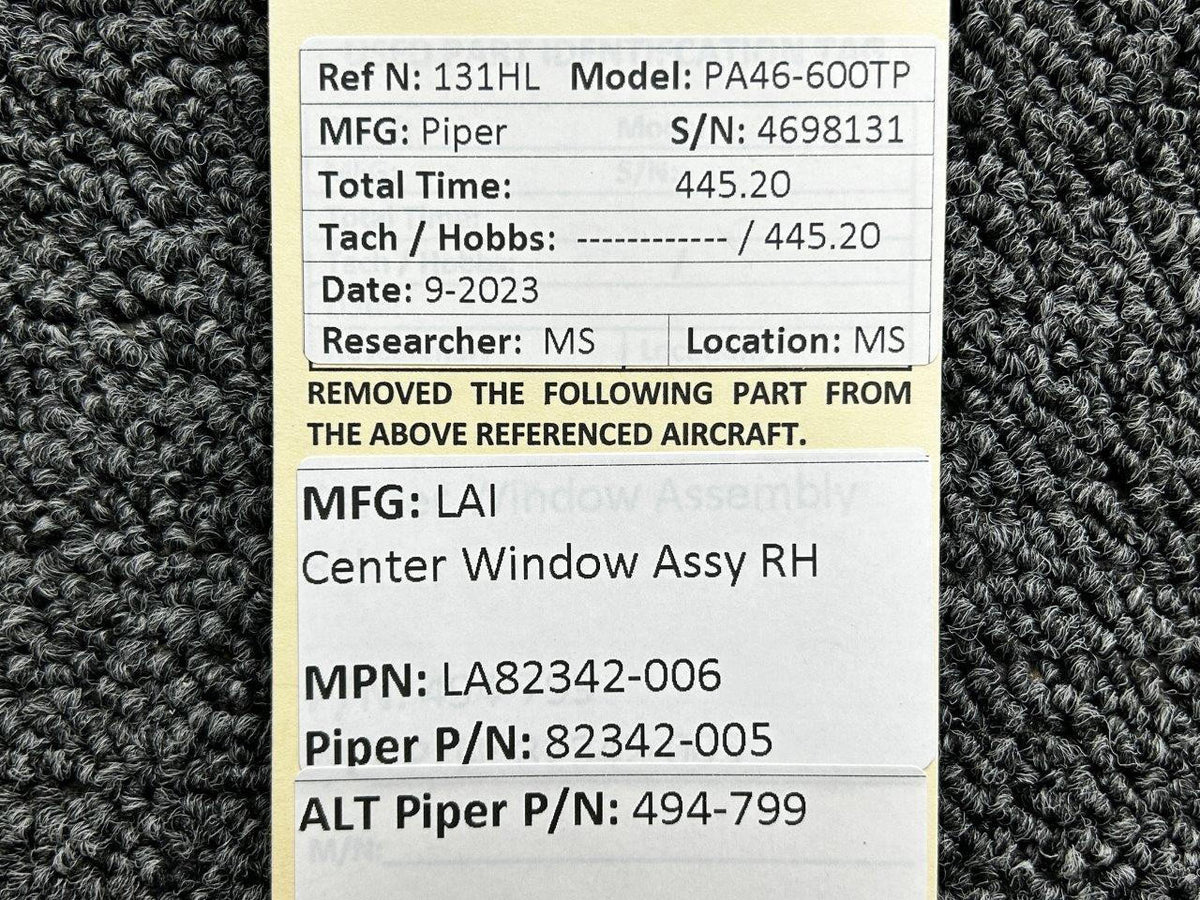 LAI LA82342-006 (Alt: 82342-005) LAI Aft Window Assembly RH