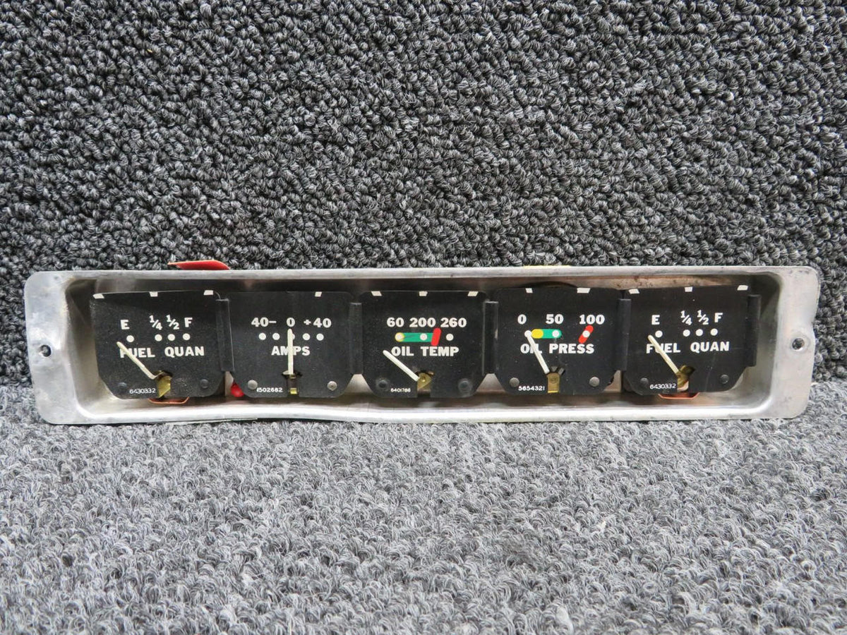 Beechcraft Parts 169-380036-1 Beech A23A Engine Gauge Cluster Assembly (No Glass)