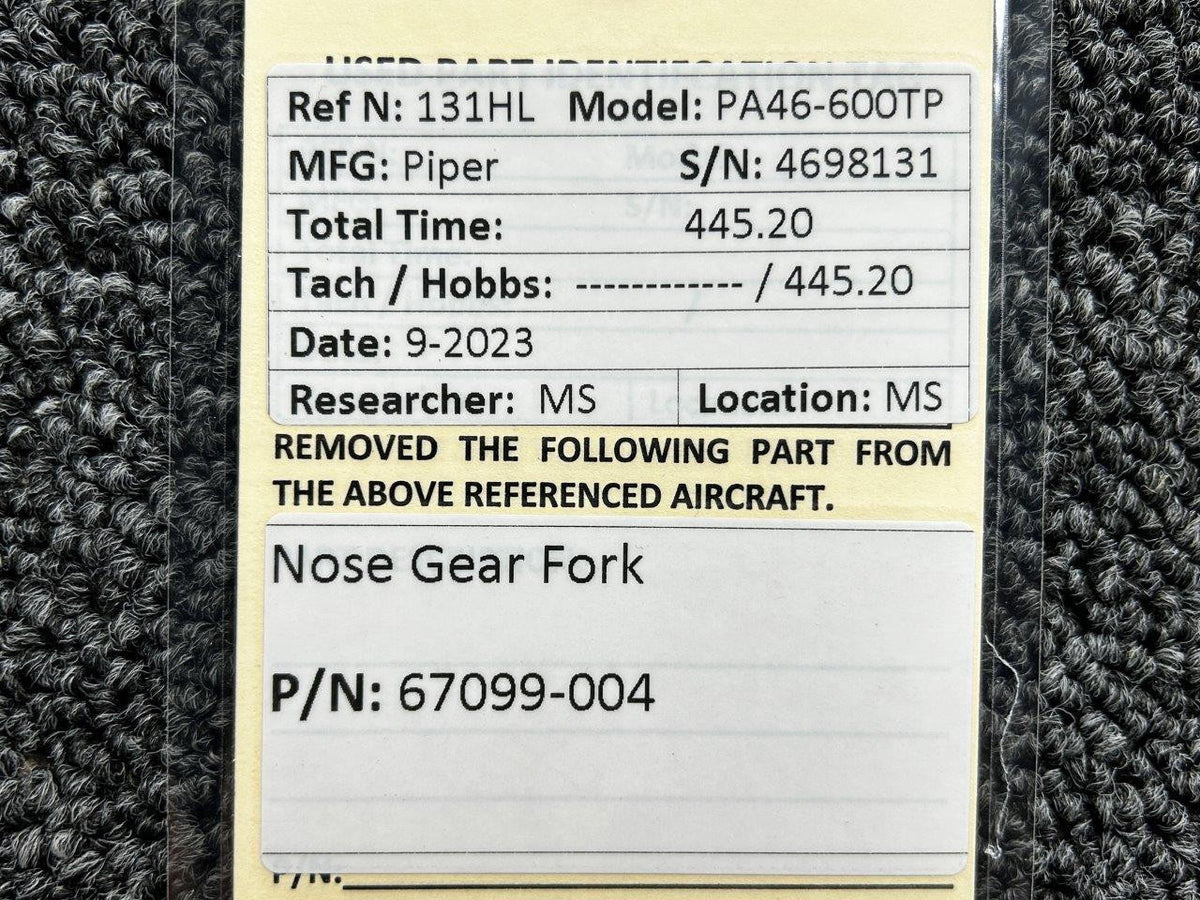 Piper Aircraft Parts 67099-004 Piper PA46-600TP Nose Gear Fork