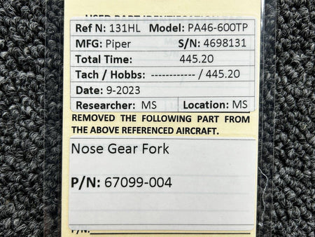 Piper Aircraft Parts 67099-004 Piper PA46-600TP Nose Gear Fork