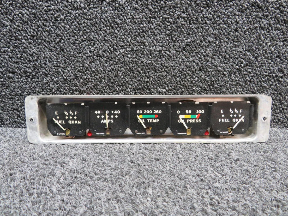 Beechcraft 169-380036-1 Beech A23 Engine Gauge Cluster Assembly (Has No Glass)