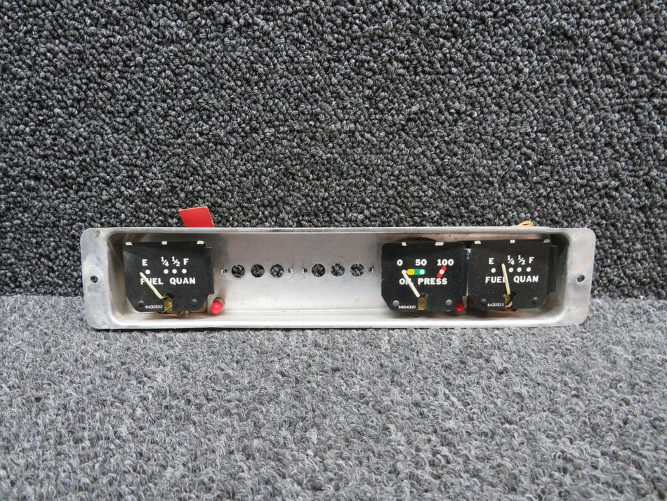Beechcraft 169-380036-3 Beech B23 Engine Gauge Cluster Assembly (No Glass)
