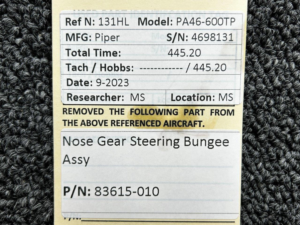 Piper Aircraft Parts 83615-010 Piper PA46-600TP Nose Gear Steering Bungee Assembly