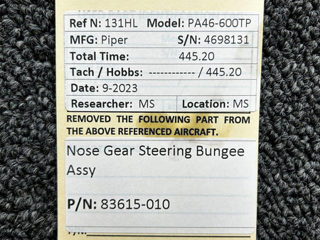 Piper Aircraft Parts 83615-010 Piper PA46-600TP Nose Gear Steering Bungee Assembly