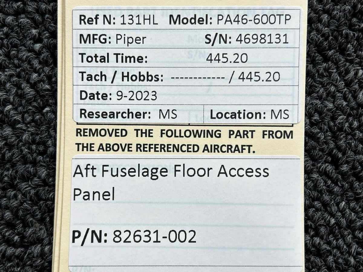 Piper Aircraft Parts 82631-002 Piper PA46-600TP Aft Fuselage Floor Access Panel