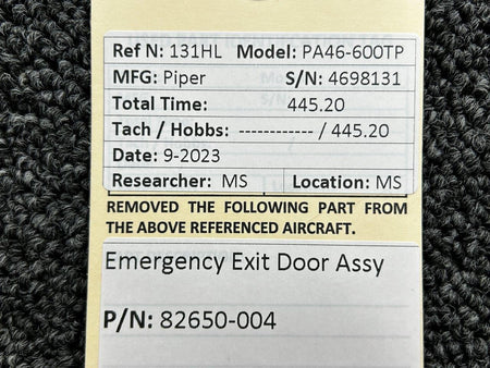 Piper Aircraft Parts 82650-004 Piper PA46-600TP Emergency Exit Door Assembly