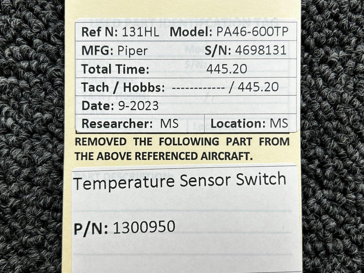 Piper Aircraft Parts 1300950 Piper PA46-600TP Temperature Sensor Switch