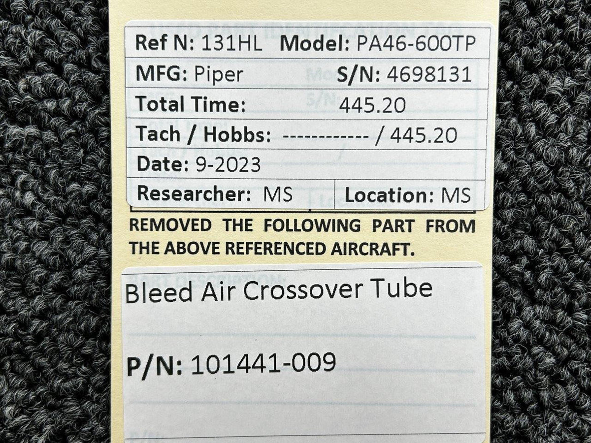 Piper Aircraft Parts 101441-009 Piper PA46-600TP Bleed Air Crossover Tube