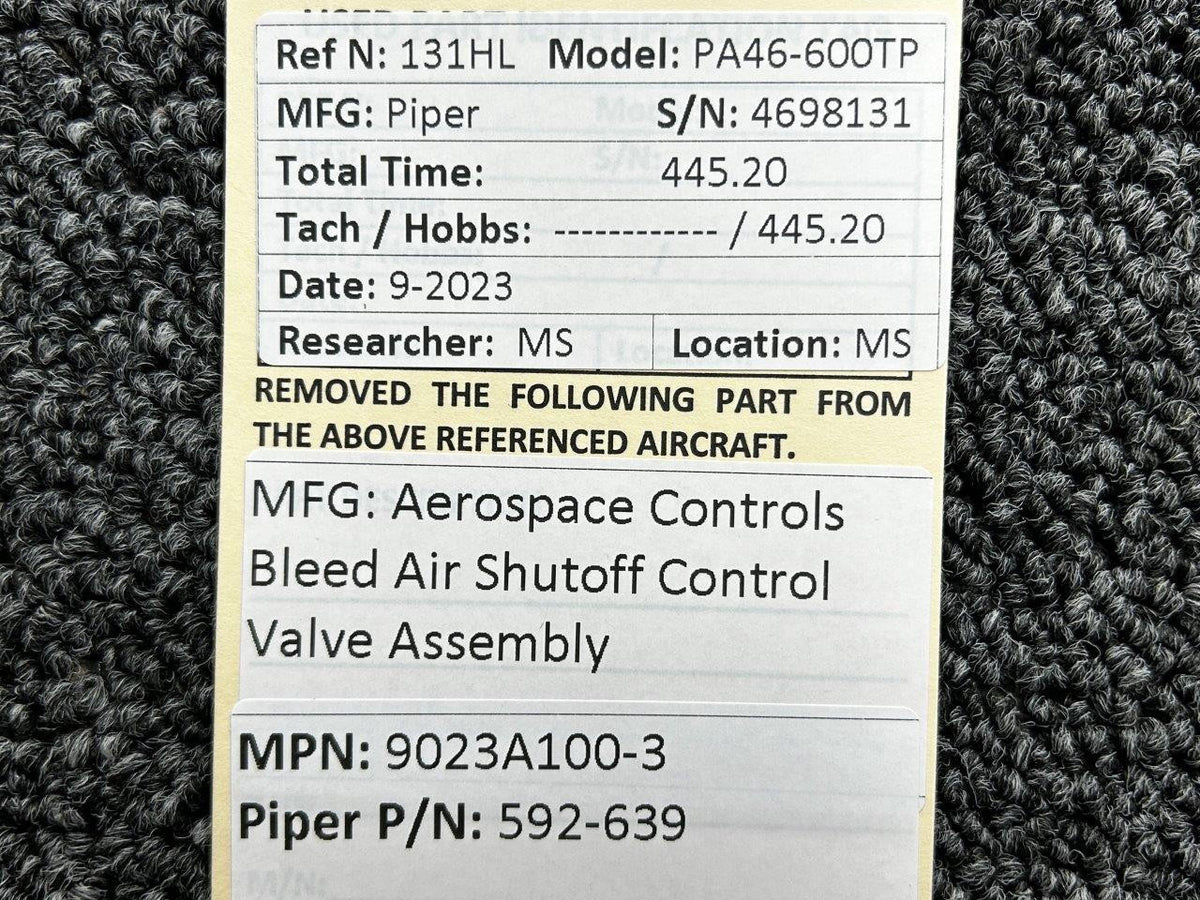 Aerospace Controls 9023A100-3 (Alt: 592-639) Aerospace Controls Bleed Air Shutoff Control Valve