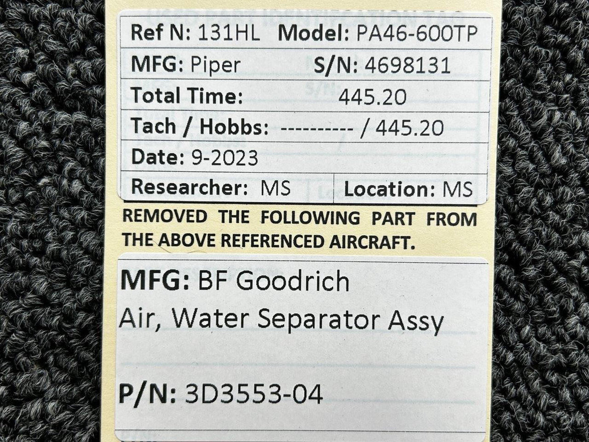 BF Goodrich  3D3553-04 BF Goodrich Air, Water Separator Assembly