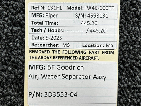 BF Goodrich  3D3553-04 BF Goodrich Air, Water Separator Assembly