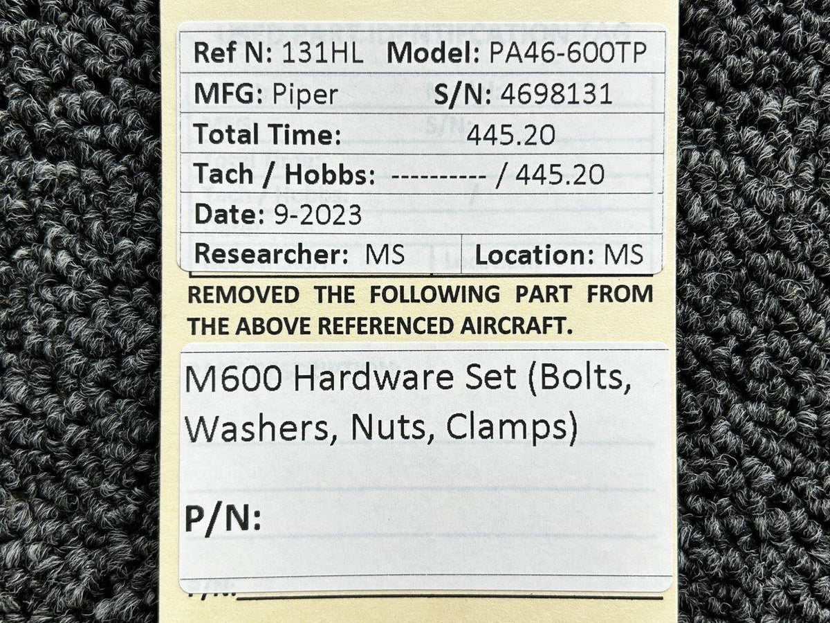 Piper Aircraft Parts Piper PA46-600TP Hardware Set (Bolts, Washers, Nuts, Clamps)