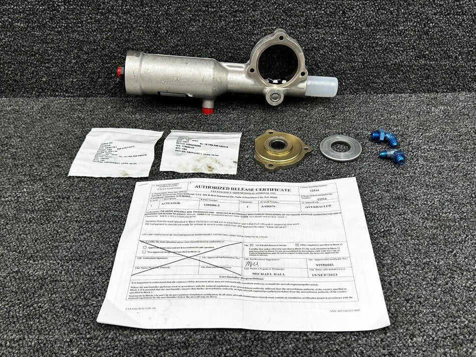 Cessna Aircraft Parts 1281006-2 (Use: 1281000-4) Cessna Main Gear Actuator with 8130, Rebuild Kit (OH)