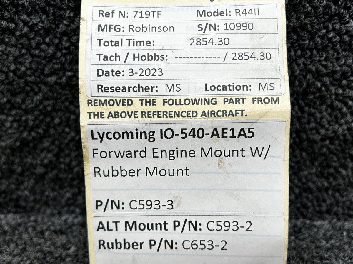 Lycoming Aircraft Engines & Parts C593-3, C653-2 Lycoming IO-540-AE1A5 Forward Engine Mount with Rubber Mount