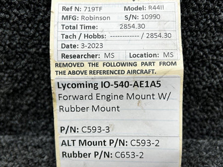 Lycoming Aircraft Engines & Parts C593-3, C653-2 Lycoming IO-540-AE1A5 Forward Engine Mount with Rubber Mount
