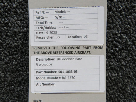 BF Goodrich  501-1033-03 BF Goodrich RG-227C Rate Gyroscope