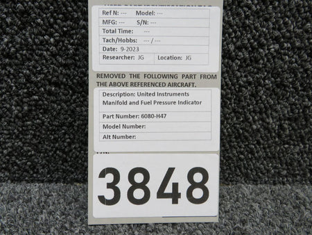 United Instruments 6080-H47 United Instruments Dual Manifold and Fuel Pressure Indicator