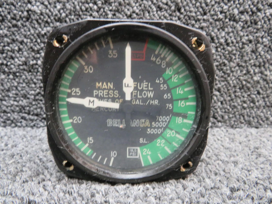 United Instruments 6080-H47 United Instruments Dual Manifold and Fuel Pressure Indicator