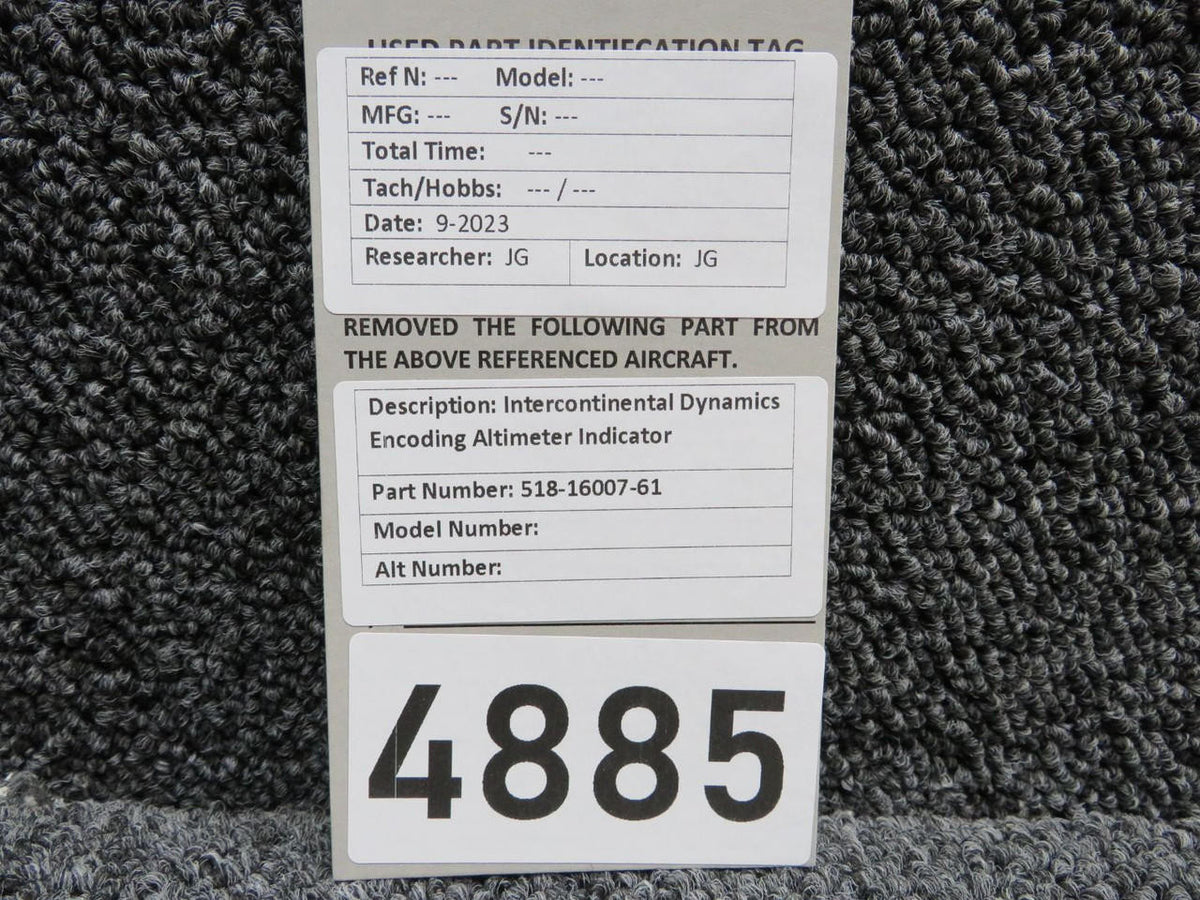 Intercontinental 518-16007-61 Intercontinental Dynamics Encoding Altimeter Indicator