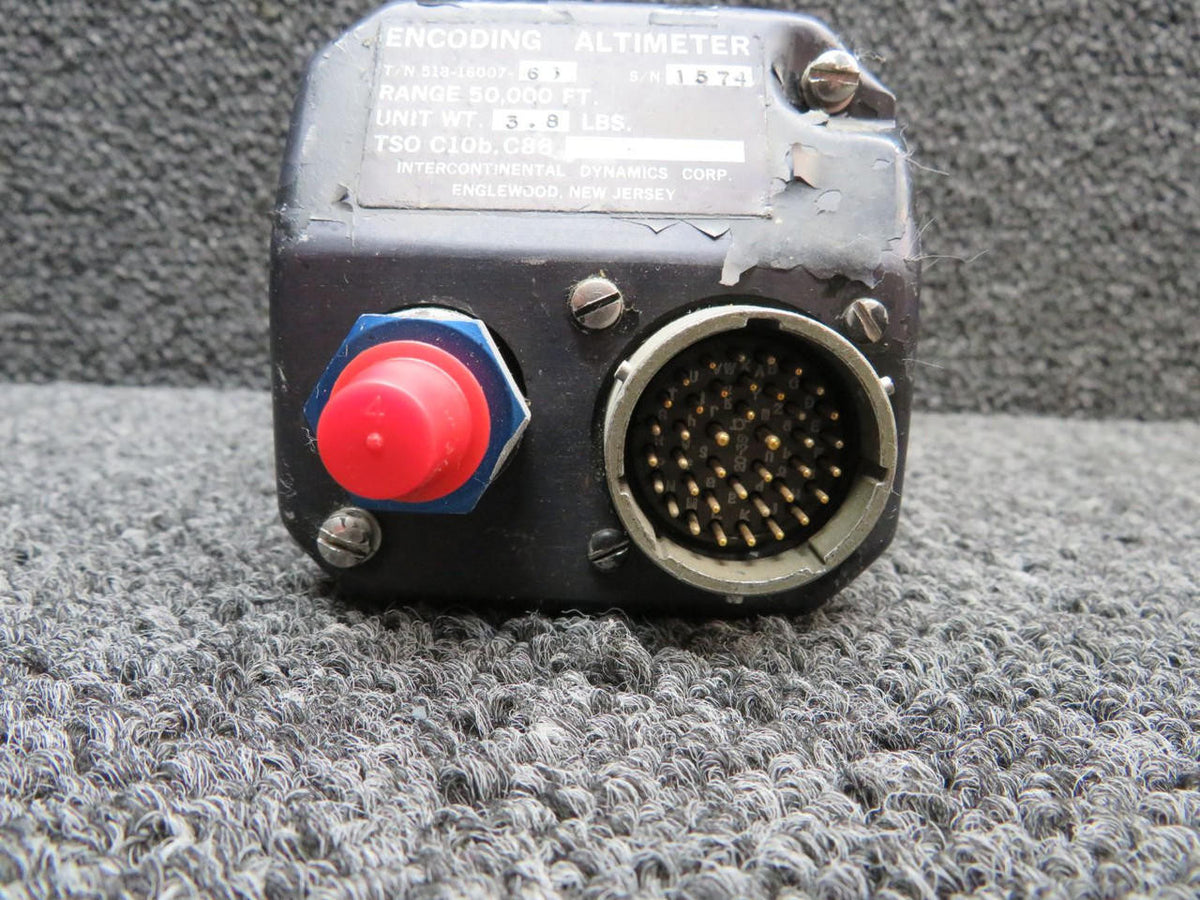 Intercontinental 518-16007-61 Intercontinental Dynamics Encoding Altimeter Indicator (Black Face)