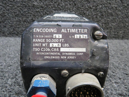 Intercontinental 518-16007-61 Intercontinental Dynamics Encoding Altimeter Indicator (Black Face)