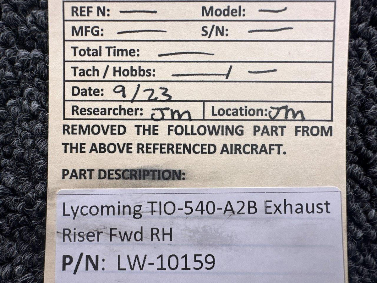 Lycoming Aircraft Engines & Parts LW-10159 Lycoming TIO-540-A2B Exhaust Riser Fwd RH