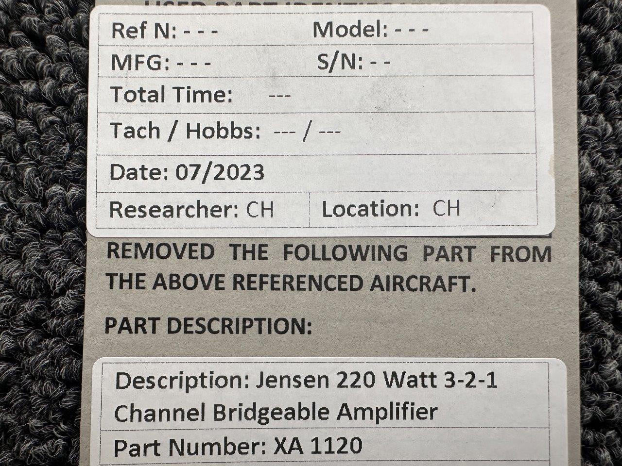 XA 1120 Jensen 220-Watt 3-2-1 Channel Bridgeable Amplifier (No
