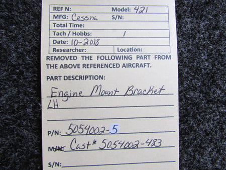 Cessna Aircraft Parts 5054002-5 (Cast: 5054002-483) Cessna 421 Engine Mount Bracket LH