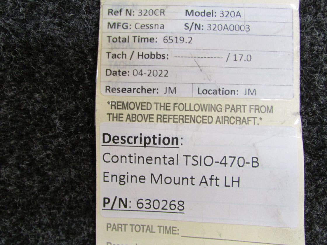 Continental Motors  630268 Continental TSIO-470-B Engine Mount Aft LH