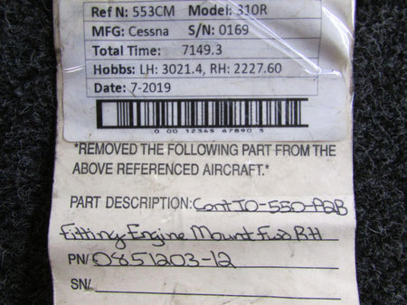 Continental Motors  0851203-12 Continental Fitting Engine Mount Forward RH