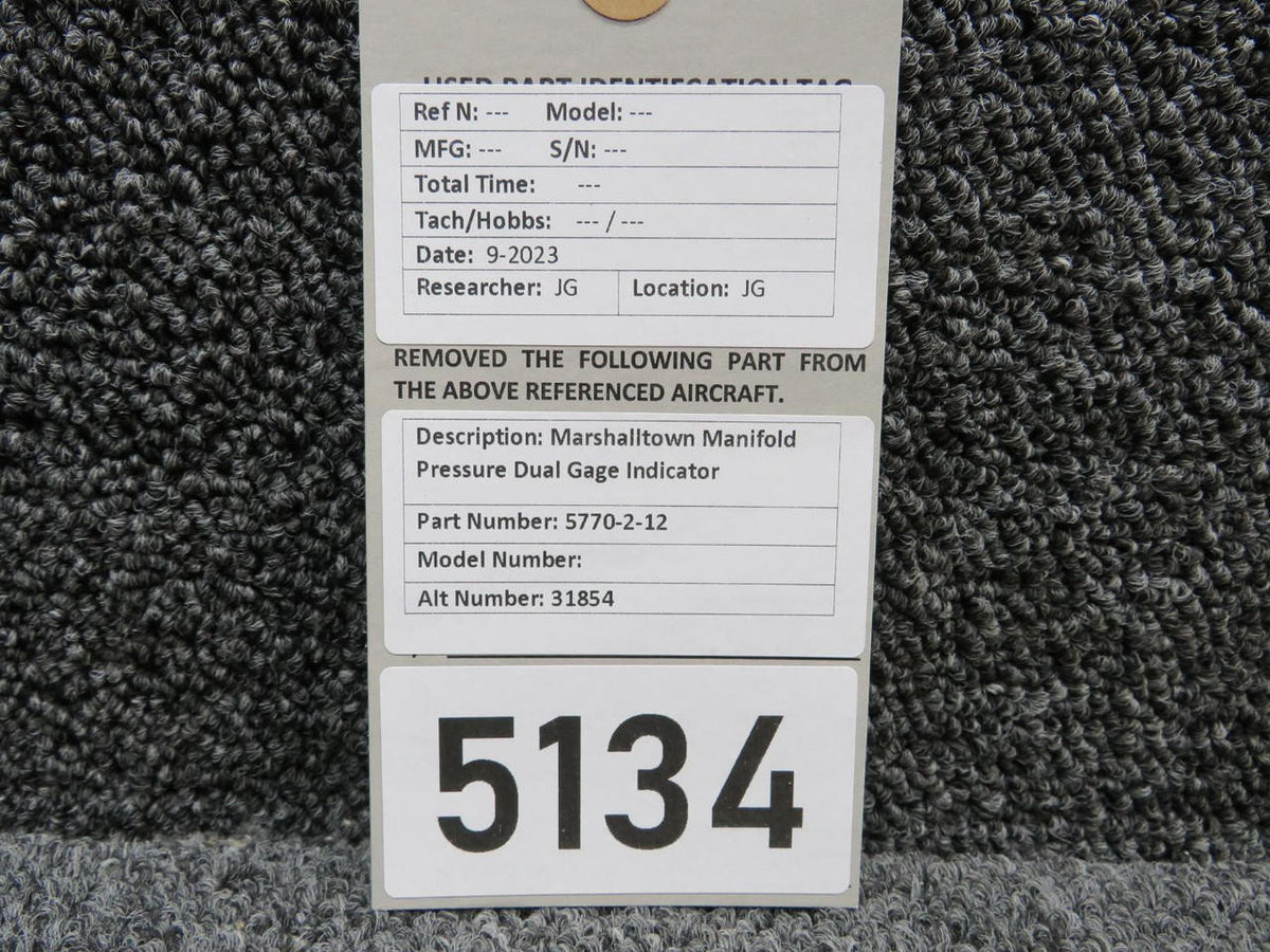 marshalltown 5770-2-12 (Alt: 31854) Marshalltown Dual Manifold Pressure Indicator