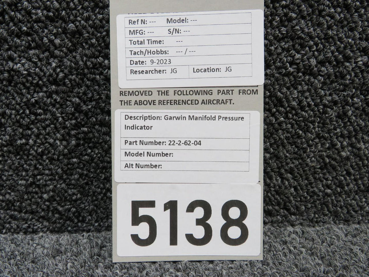 Garwin 22-2-62-04 Garwin Manifold Pressure Indicator
