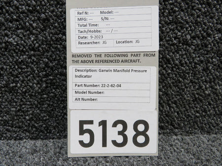 Garwin 22-2-62-04 Garwin Manifold Pressure Indicator