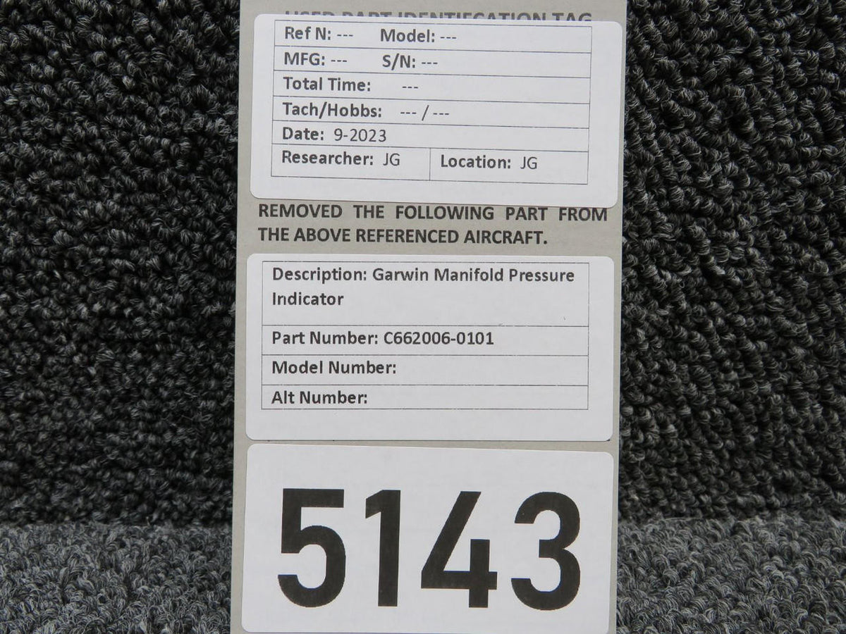 Garwin C662006-0101 Garwin Manifold Pressure Indicator