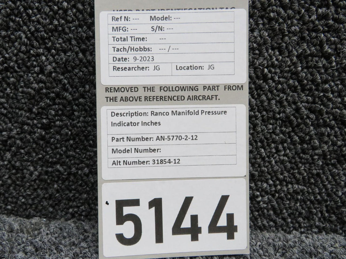 Ranco AN 5770-2-12 (Alt: 31854-12) Ranco Dual Manifold Pressure Indicator