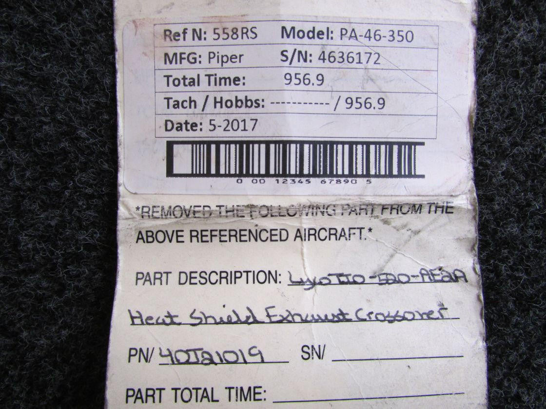Lycoming Aircraft Engines & Parts 40J21019 Lycoming TIO-520-AE2A Heat Shield Exhaust Crossover (Short)