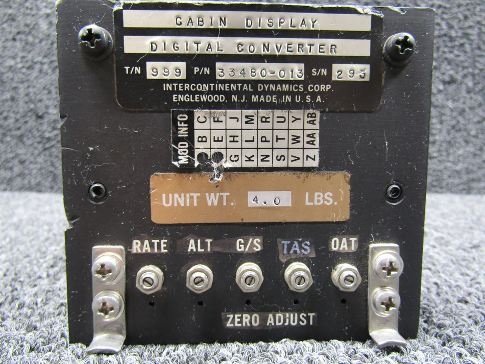 33480-013 Intercontinental Dynamics Cabin Display Digital Converter with Mods